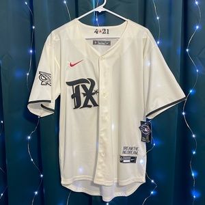Men’s Texas Rangers Nike Cream 2023 City Connect Cool Base Jersey